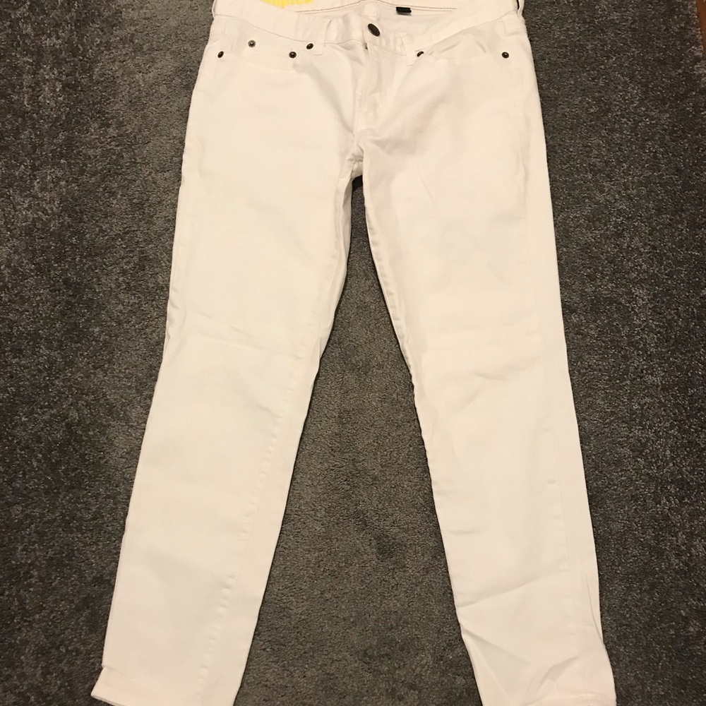 J. crew Toothpick Stretch White Jeans - Size 30